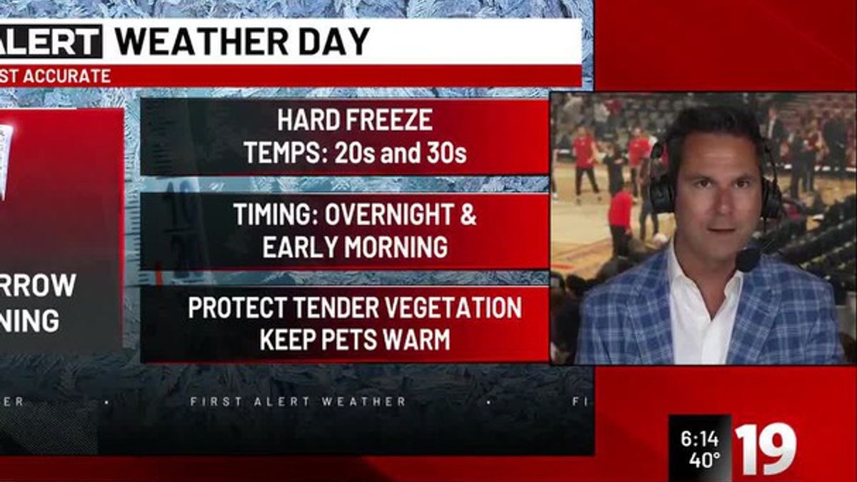 19 First Alert Weather Day: Widespread freeze Tuesday morning, much ...