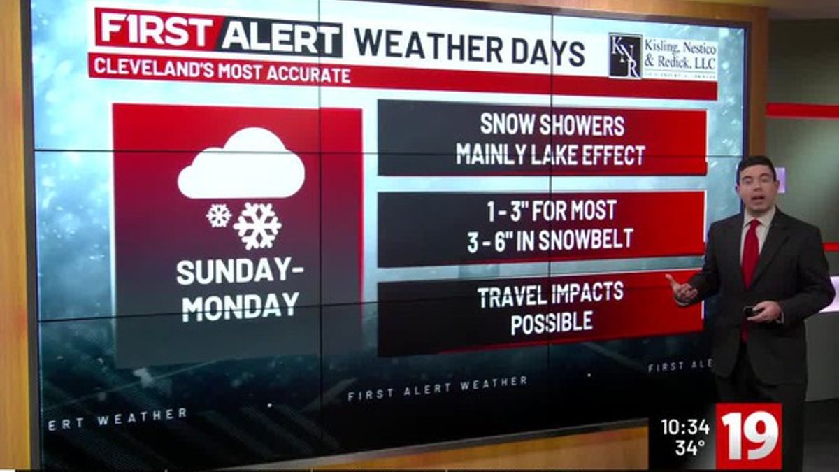 19 First Alert Weather Days Sunday, Monday: Blustery, cold with snow ...