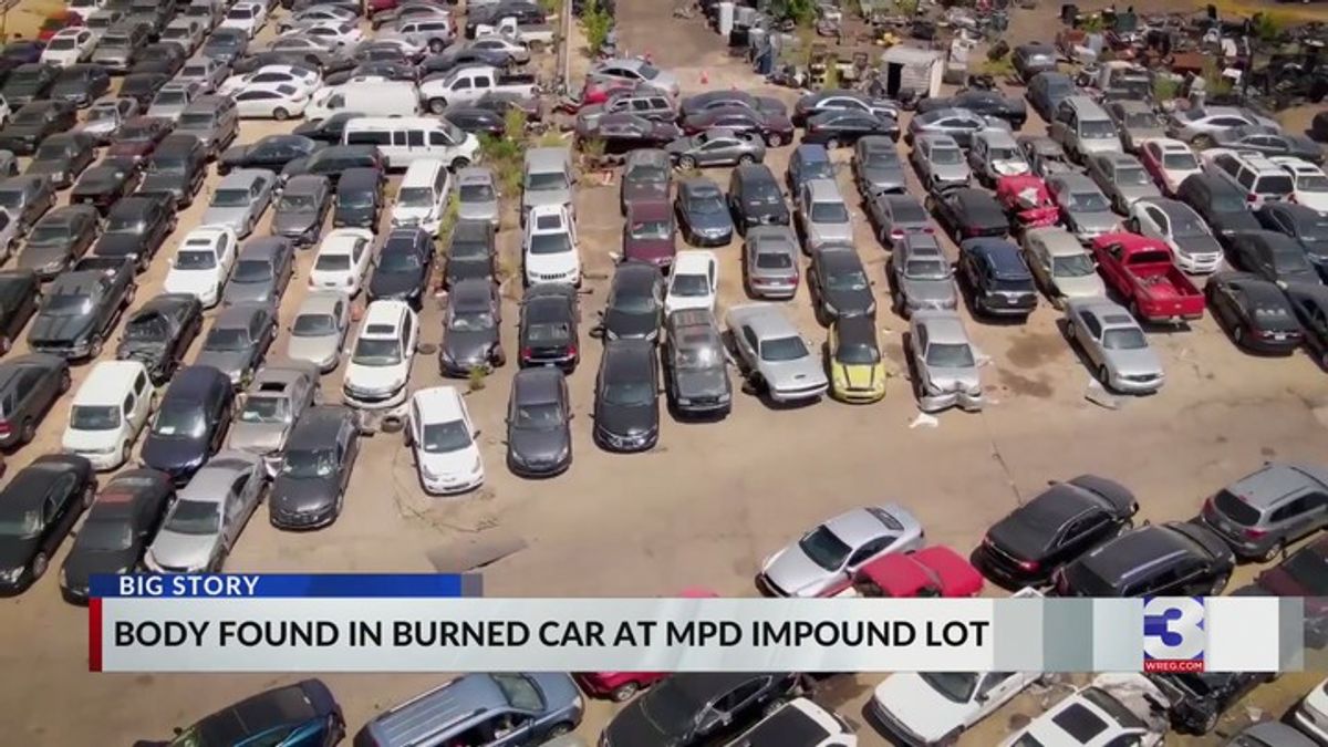 Police say they couldn't see body in burned car at impound lot ...