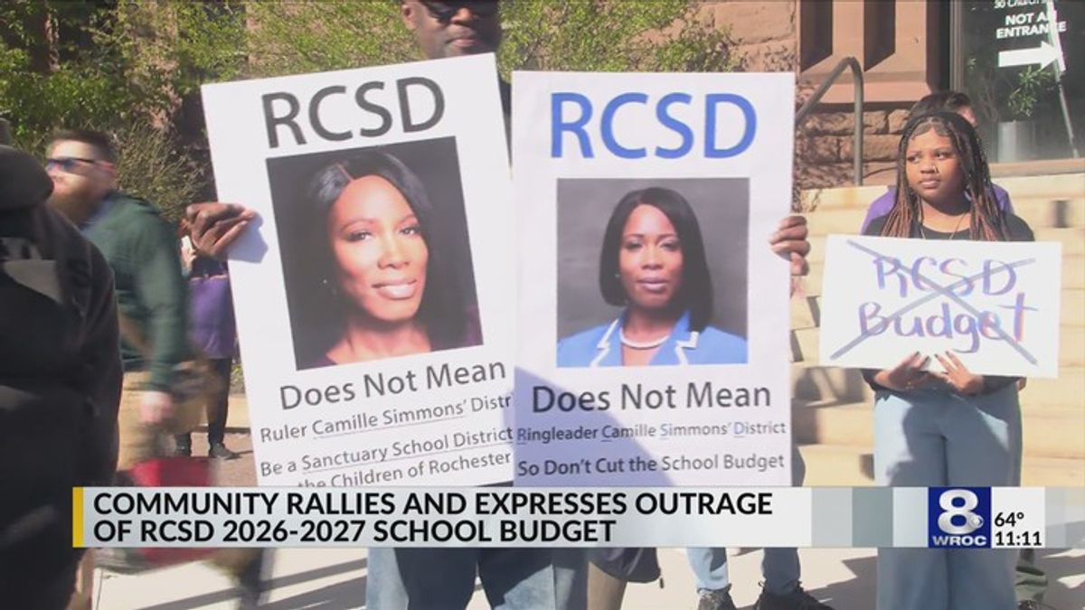 Students rally outside City Hall in protest of proposed RCSD budget ...
