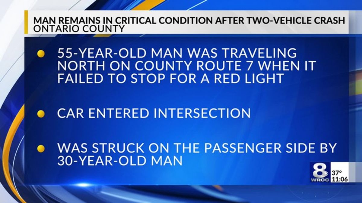 Man remains in critical condition after two-vehicle crash in Ontario ...