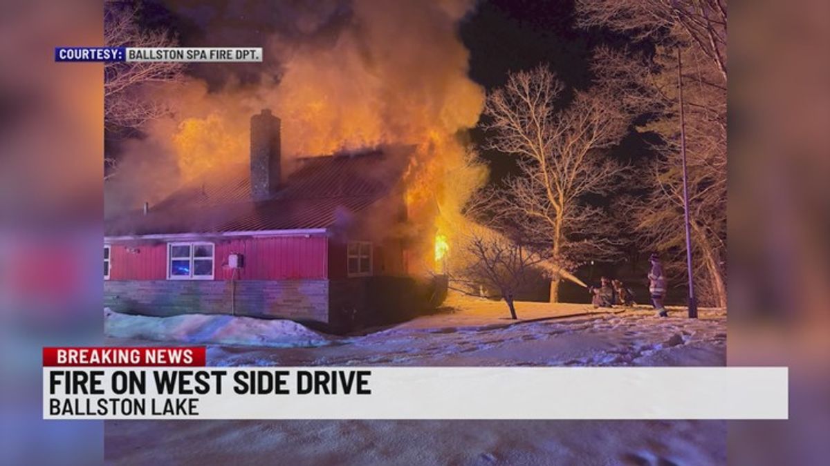 Crews battle house fire on West Side Drive along Ballston Lake ...