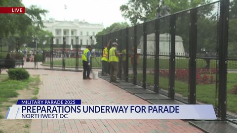 Fencing going up, road closures taking effect ahead of DC military